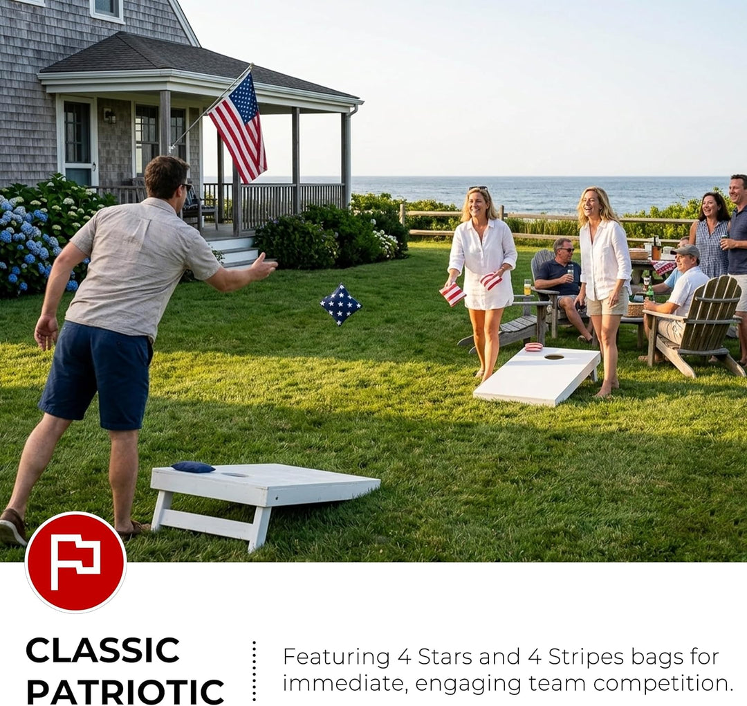 SPORT BEATS Cornhole Bags Allwetter 8er Set für Cornhole Wurfspiele, Regulierung Gewicht & Grösse -