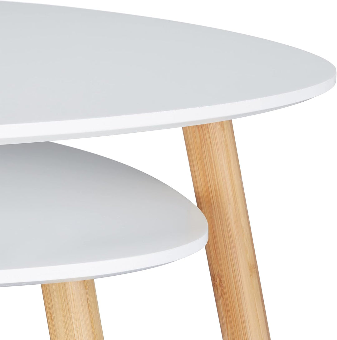 Relaxdays Satztisch 2er Set, platzsparende Beistelltische im nordischen Design, Blumentisch und Zeit