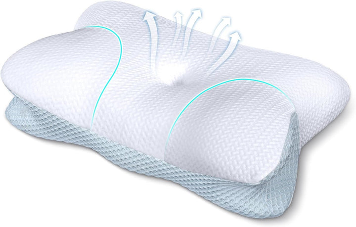 Zervikalkissen gegen Nackenschmerzen, Orthopädisches Kissen mit Memory Foam gegen Schulterschmerzen,