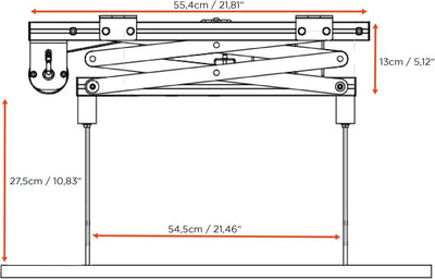 celexon Beamer-Deckenlift PL300 - ausfahrbar bis 18,5'' - bis 33lbs - Projektorhöhe bis 5,5'' - auch