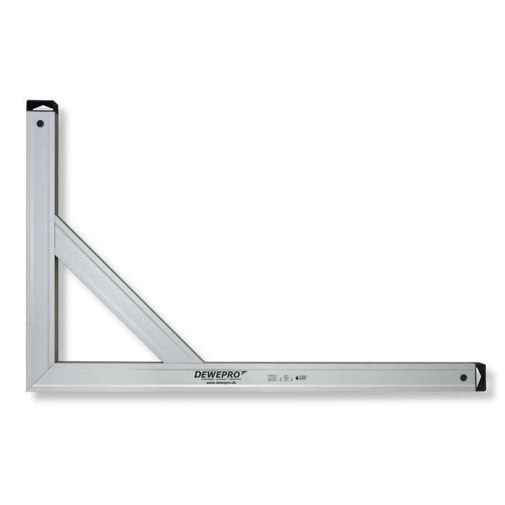 DEWEPRO® Aluminium 90° Bauwinkel 150x80cm extra stabil mit Strebe - Maurerwinkel - Messwinkel - Prof