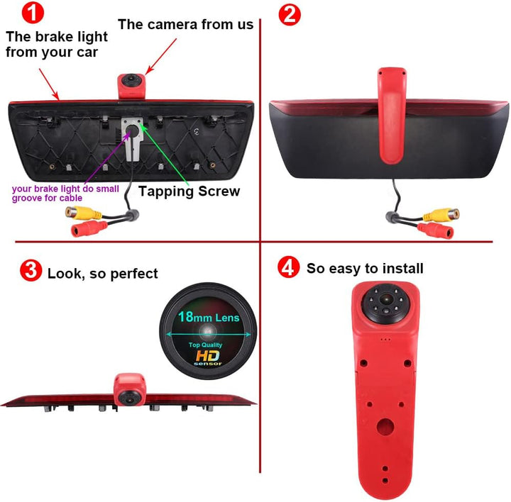 18mm Linse Top Qualität Auto Drittes Dach Original-Bremslicht-Rückfahrkamera, Ersatz für VW Crafter