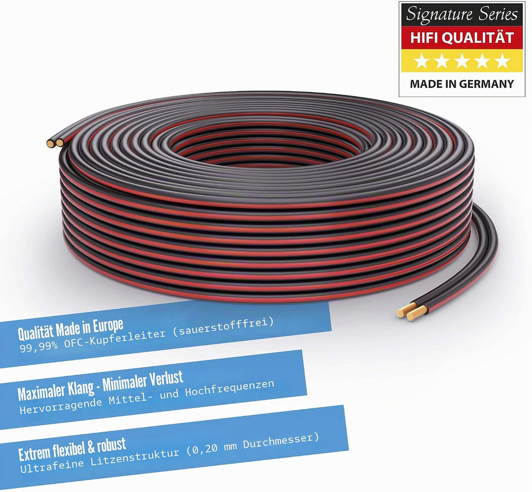 PureLink Lautsprecherkabel OFC 2 x 1,50mm² (0,20mm), 50,0m, schwarz 50,0m 2 x 1,50mm² (0,20mm) schwa