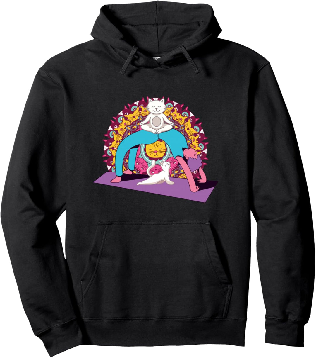 Yoga Chakra Mandala Meditation Frauen Yoga Katze Pilates Pullover Hoodie