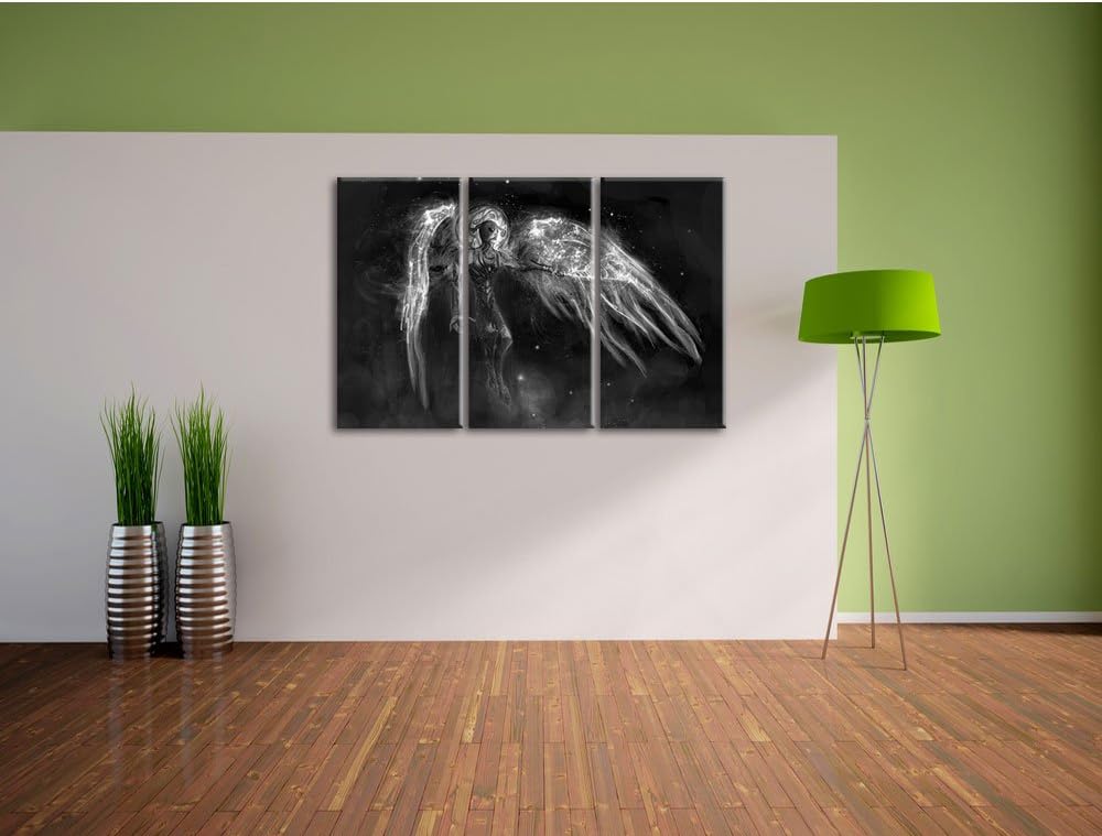 Pixxprint Alien Teufel im Weltraum als Leinwandbild | Grösse: 3 Teilig (120x80) | Wandbild| Kunstdru