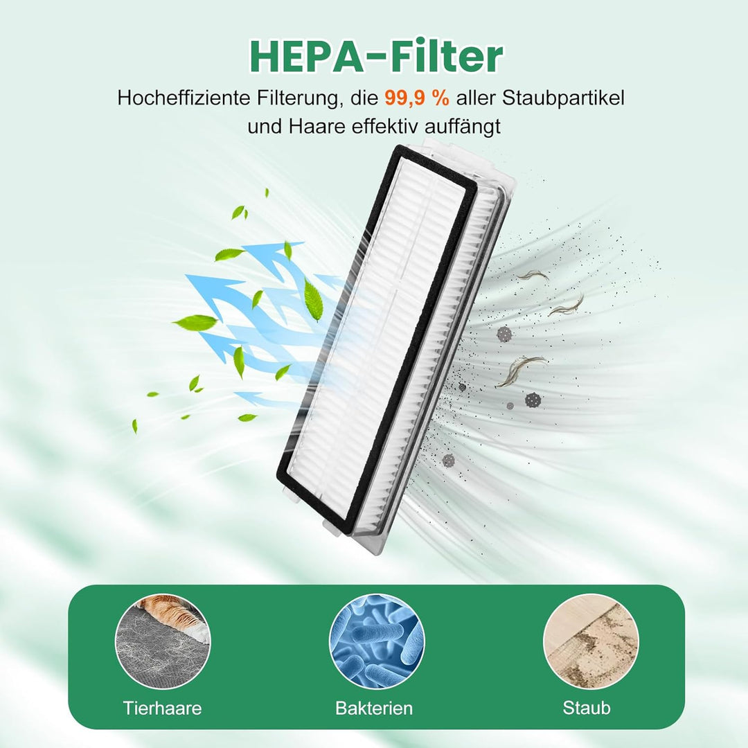 27 Stück Zubehör für Xiaomi X20 Max / X20 Pro Saugroboter, 2 Hauptbürste, 6 Staubbeutel, 8 Wischpad,