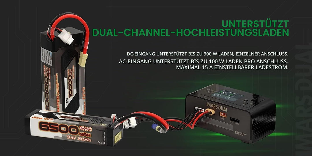 Gens ace lipo Ladegerät Imars Dual Channel RC Ladegerät für NiMH/Lipo Akku Ladegerät mit Deans T XT6
