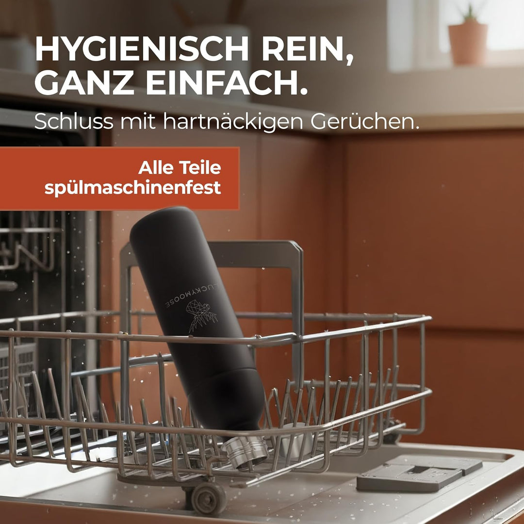 Infinity Edelstahlflaschen Wassersprudler 0,75L – Kompatibel mit der LM Infinity Serie, Aarke Carbon