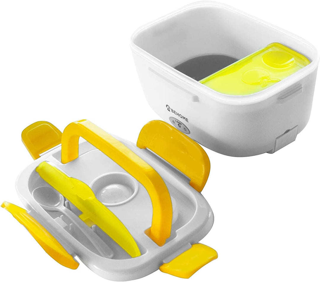 BEHOME Elektrischer Speisewärmer, tragbar, mit 2 abnehmbaren Behältern, 1,5 Liter, Lunchbox mit Best