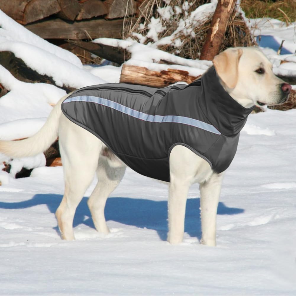 FEimaX Hundemantel Hundejacke wasserdichte Reflektierende Wintermantel mit Fleece Gefüttert Hund Wel