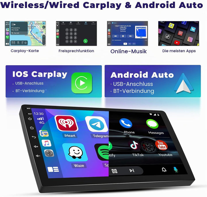 6+128GB Android Wireless Carplay Autoradio mit Navi für Nissan Qashqai J10 2006-2016 Android Auto Ra