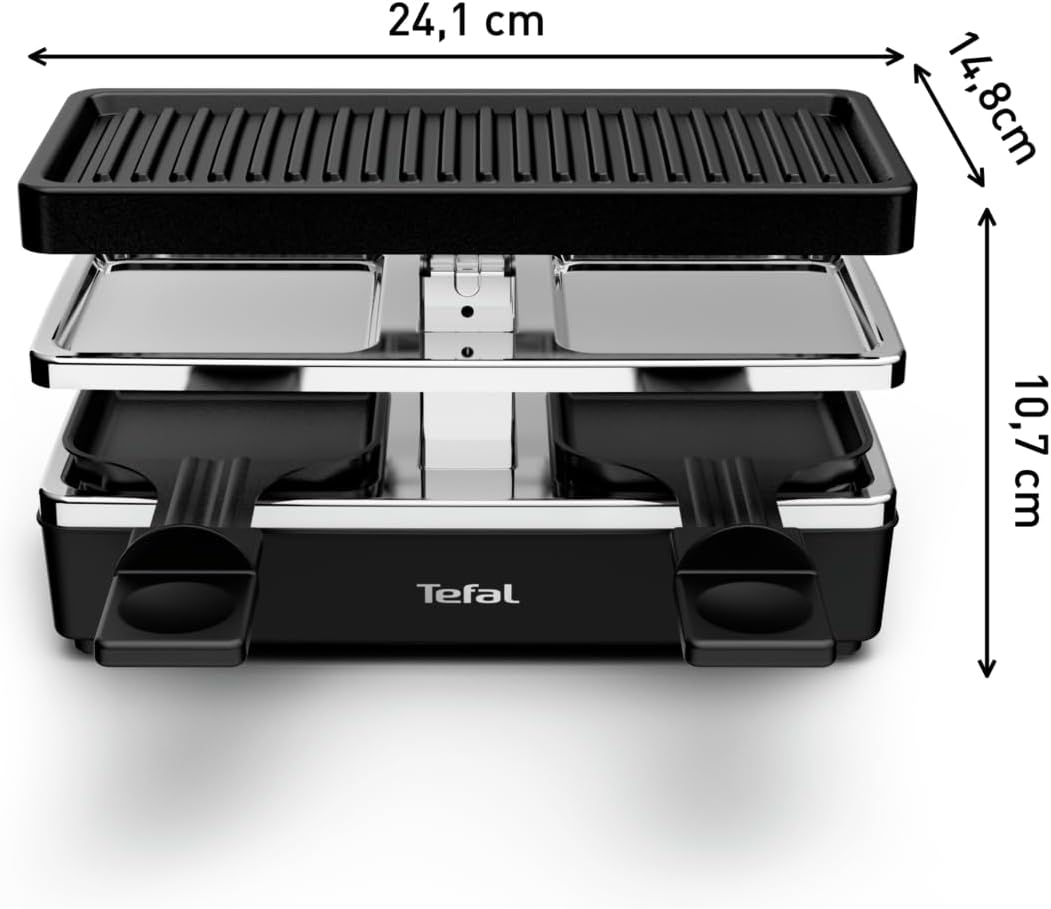 Tefal Raclette-Grill, 2 Personen, modulares Format, integrierter Stecker zum Anschluss weiterer Gerä