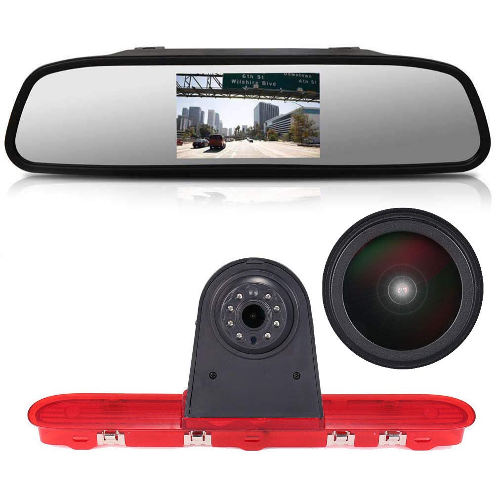 18mm Top Qualität Bremsleuchte Kamera Bremslicht Rückfahrkamera +4,3 Zoll LCD Rückspiegel Transporte