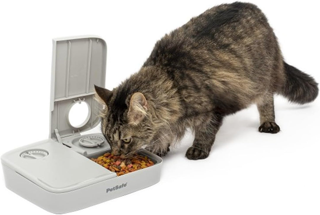 PetSafe Futterautomat für 2 Mahlzeiten, Integrierte Schaltuhren, BPA-freier Futternapf, Für Trockenf