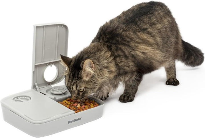 PetSafe Futterautomat für 2 Mahlzeiten, Integrierte Schaltuhren, BPA-freier Futternapf, Für Trockenf