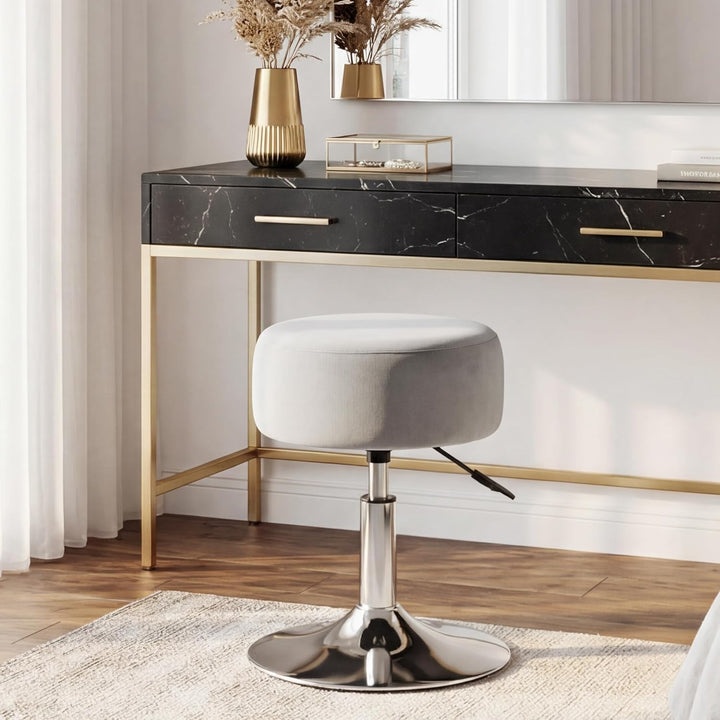 Drehhocker Sitzhocker Hocker RUND höhenverstellbar drehbar aus Kunstleder Farbauswahl Duhome 428S, F