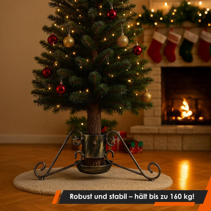 Alma Christbaumständer Weihnachtsbaum Ständer - 60x60x20 cm - Weihnachtsbaumständer mit Wassertank -