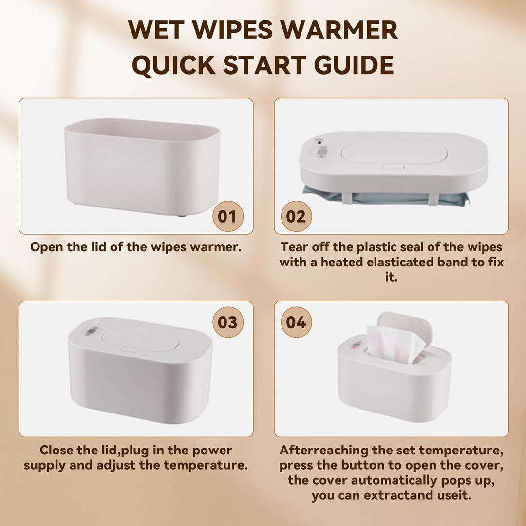 Einstellbar 40 ℃ - 60 ℃ Wischtuchwärmer,Wischtuchwärmer Für Babys, 3 Temperaturmodi Baby-Feuchttuchs
