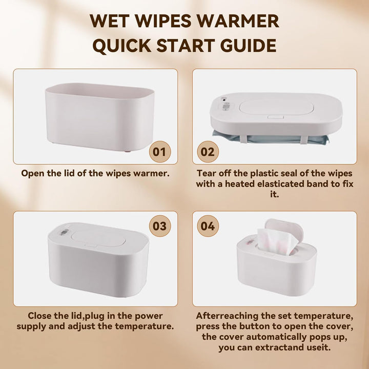 Einstellbar 40 ℃ - 60 ℃ Wischtuchwärmer,Wischtuchwärmer Für Babys, 3 Temperaturmodi Baby-Feuchttuchs