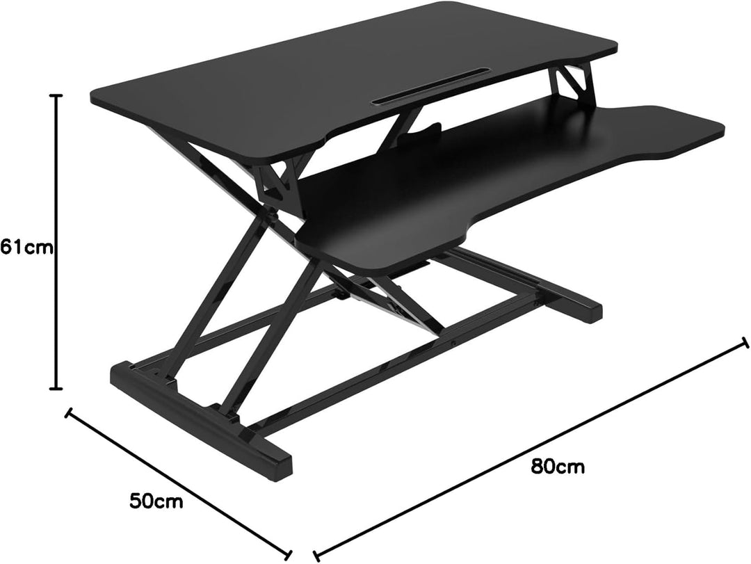 UPdesk Cross - Schreibtischaufsatz höhenverstellbar für Laptop & PC - Schreibtischerhöhung - Stehpul
