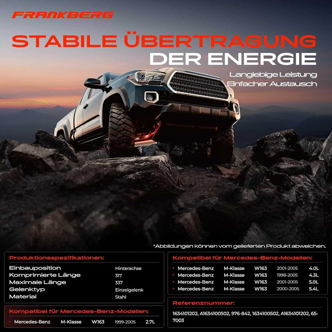 Kardanwelle Gelenkwelle Automatik für M-Klasse W163 ML270 CDI ML400 CDI ML430 ML500 ML55 AMG 1998-20