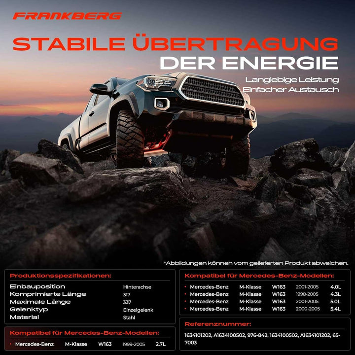 Kardanwelle Gelenkwelle Automatik für M-Klasse W163 ML270 CDI ML400 CDI ML430 ML500 ML55 AMG 1998-20