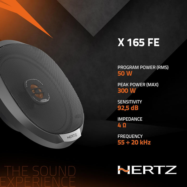 Hertz X 165 Fan Edition 165/170mm 2-Wege Koaxiallautsprecher 200W Peak, 50W RMS, 4 Ohm, Wasserabweis