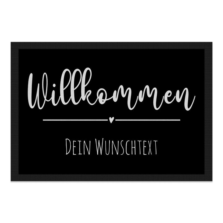 PR Print Royal Personalisierte Fussmatte eine Zeile Wunschtext - Willkommen Herz - Geschenke zum Ein