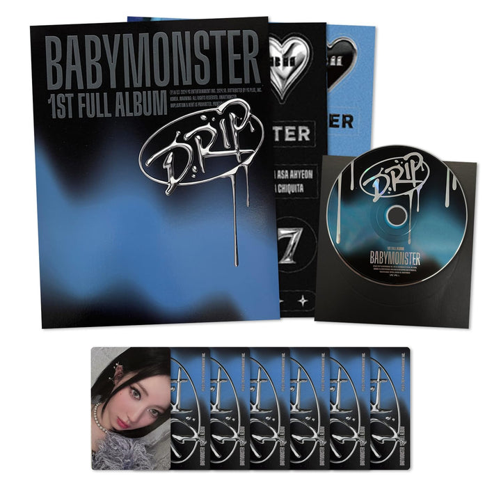 BABYMONSTER - 1st Full Album [DRIP] (BINDER Ver.) Photobook + CD + Stickers + Selfie Photocards + 4