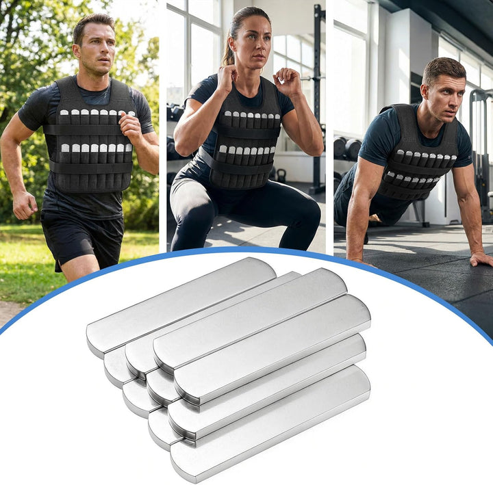 10 Stück Stahlplatten für Gewichtsweste, Krafttraining Gewicht splatten für Gewichtswesten 12CM, 12C