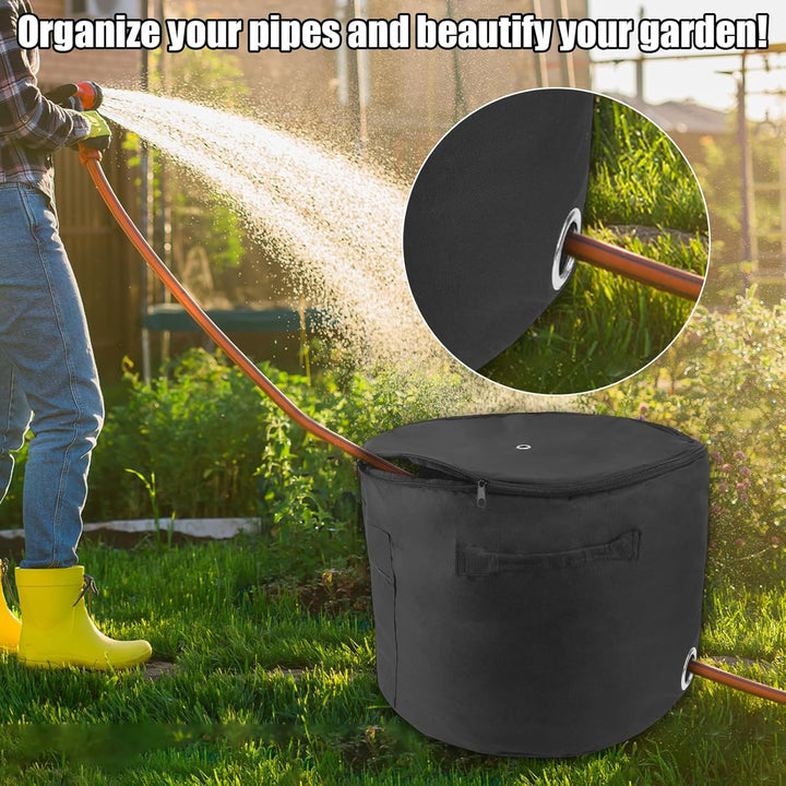 Gartenschlauchhalter Tasche, Wasserschlauchtasche für Draussen für Bis zu 45,72 m Rohrversteckhalter