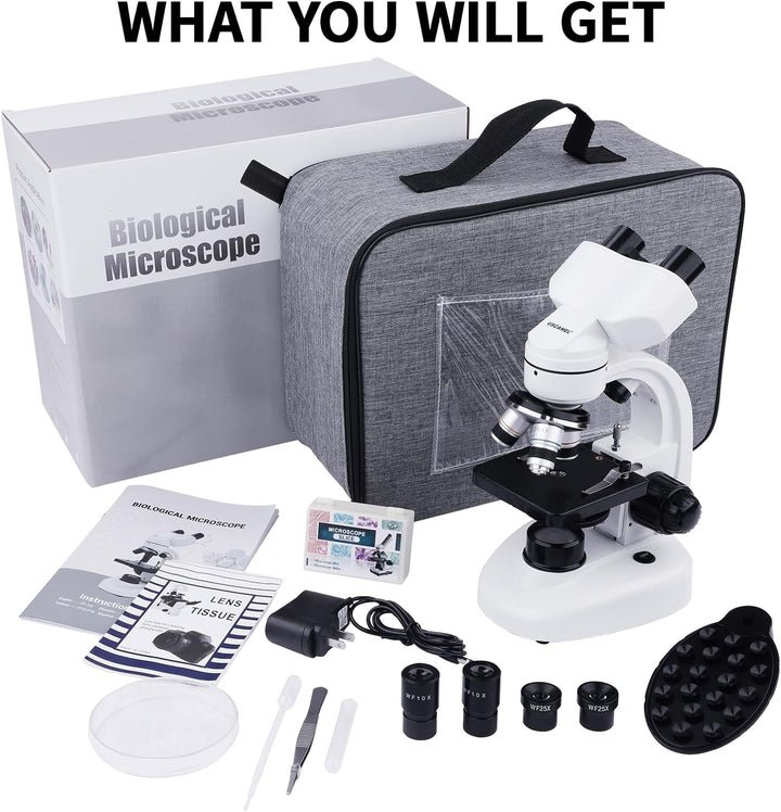 USCAMEL 40-1000-fache Vergrösserung LED Binokular Verbundmikroskop Professionelles Verbundmikroskop