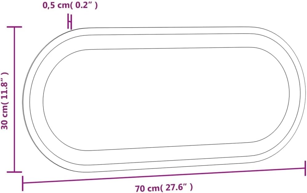 vidaXL LED Badspiegel, Spiegel für Badezimmer, Badezimmerspiegel Wandmontage mit 1 Haken, Wandspiege