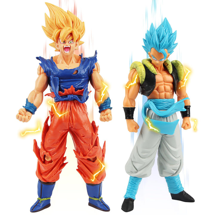 2 Stück Go-ku Figuren, Go-ku Anime Figur Statue 18cm, Super Saiyajin Actionfiguren, Go-ku Figur für