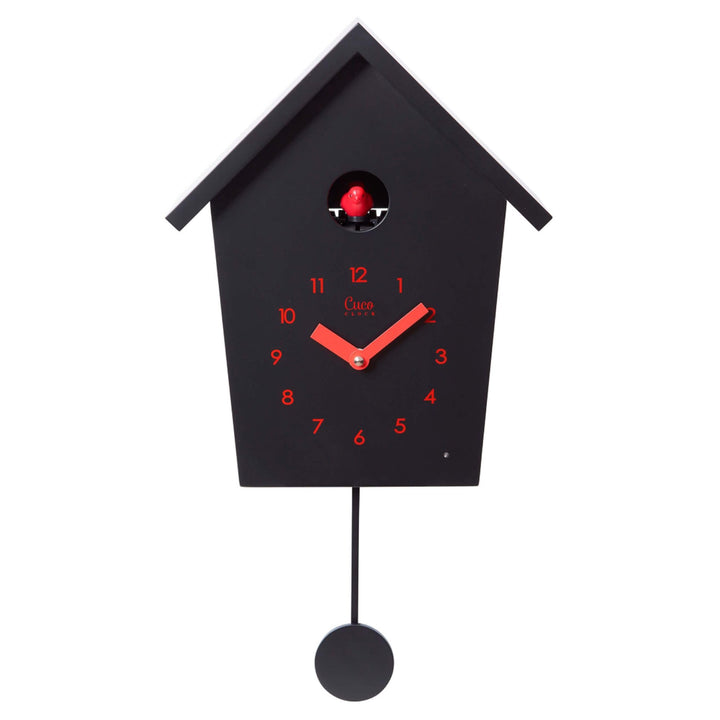 Cuco Clock Kuckucksuhr REIHENHAUS mit Pendeluhr Wanduhr, Moderne Schwarzwalduhr, 28,3 × 22,8 × 10,4c