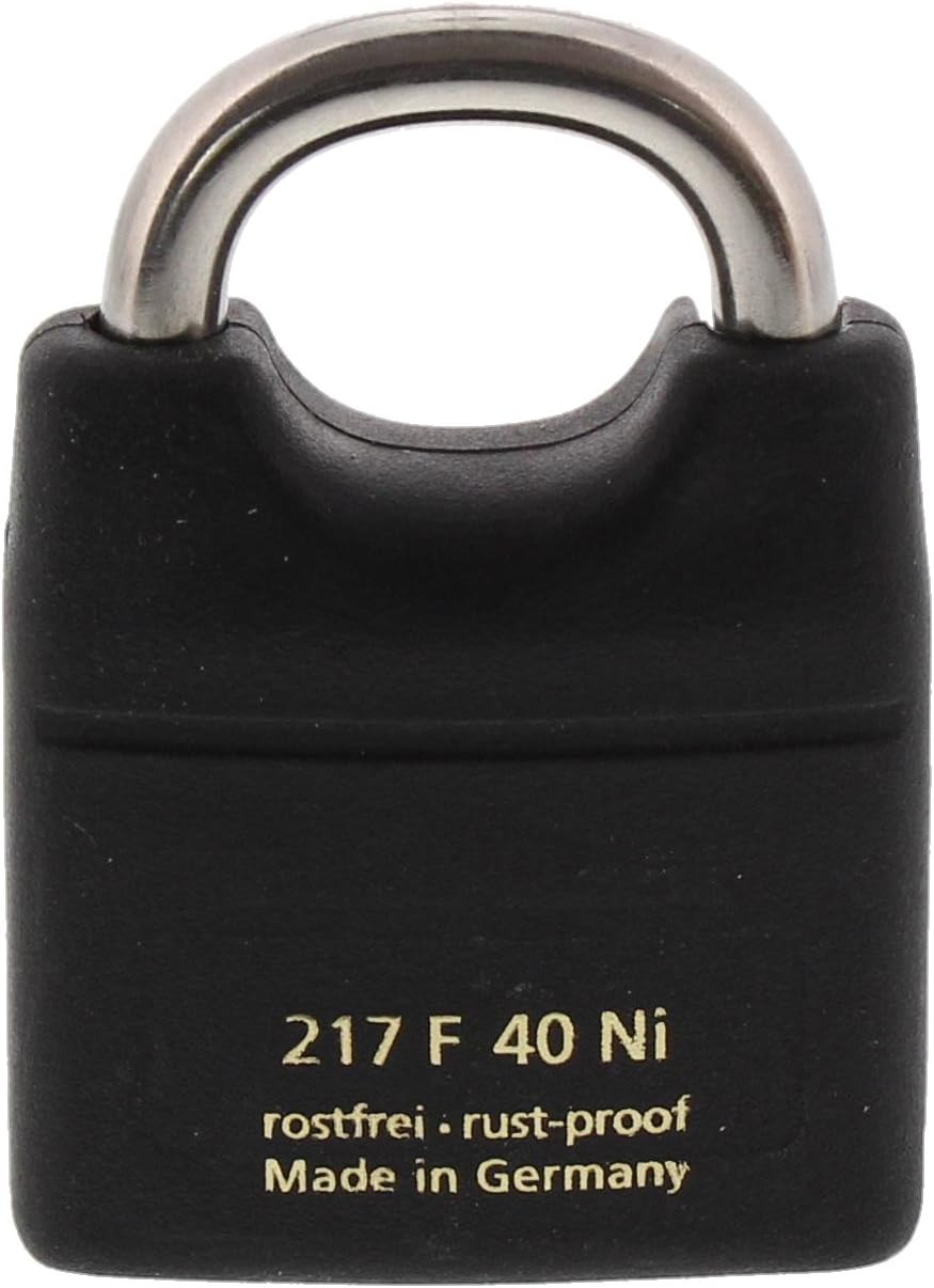 Burg-Wächter Vorhängeschloss, 6 mm Bügelstärke, 2 Schlüssel, Atlantic 217 F 40 Ni SB, Black normal,