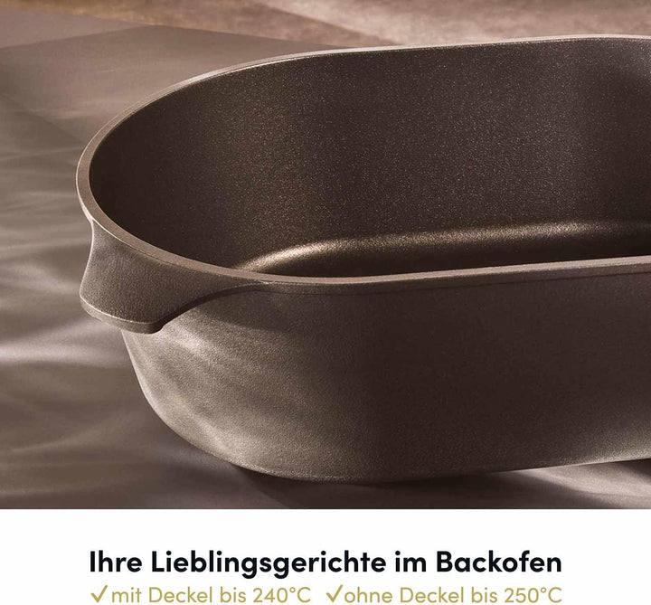 Hoffmann Bräter Induktion, 5,2 L – Aluminium-Handguss Bräter, Rechteckig, 28 x 17,5 cm, Keramische A