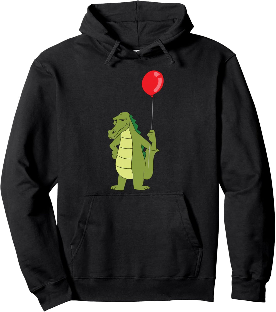 Alligator Mit Ballon Krokodil Geburtstag Pullover Hoodie