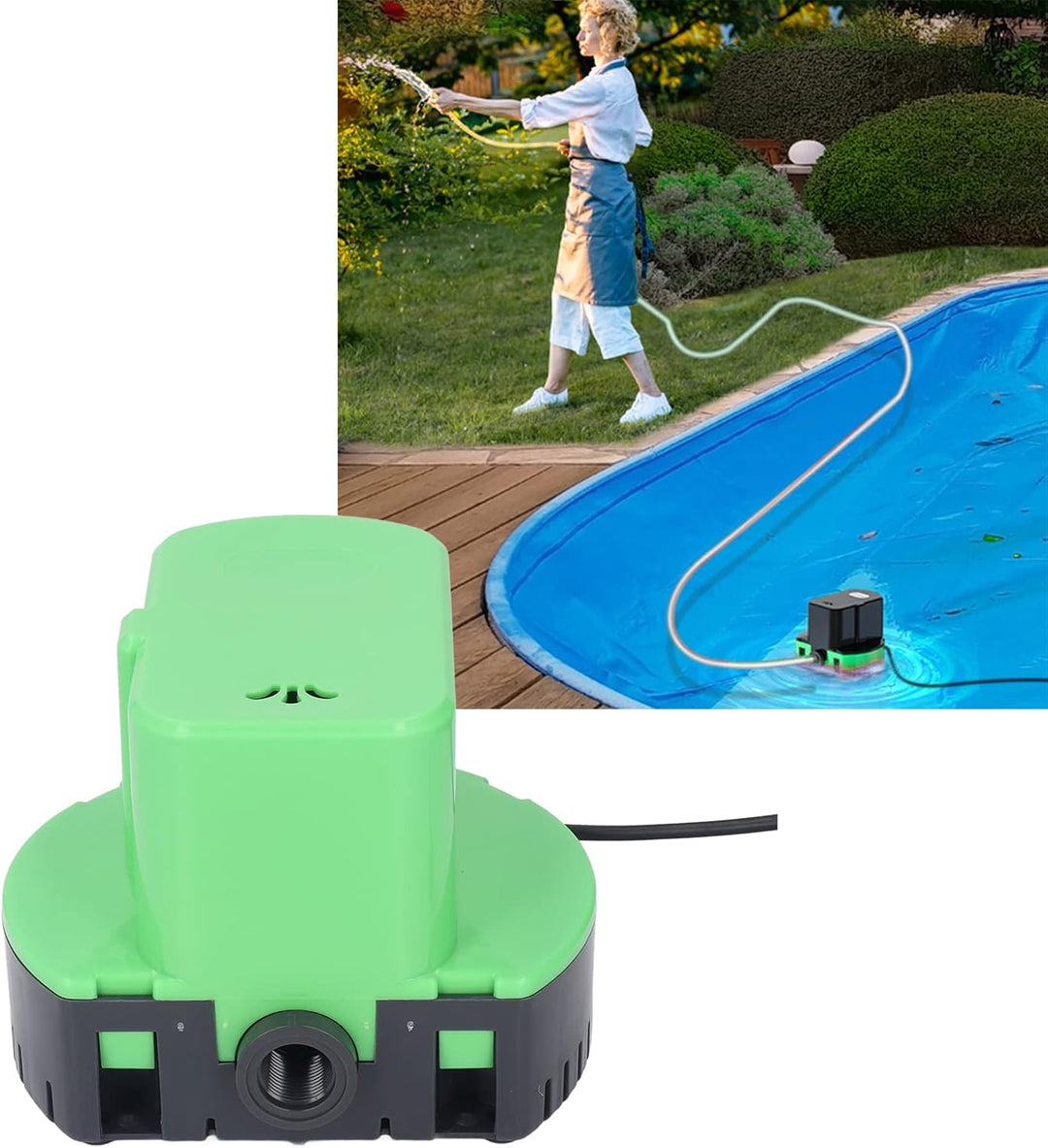 Poolabdeckungsentschlucker 1200 GPH LeisesDesign 16 Fuss Automatische Entwässerungspumpe mit Schlauc