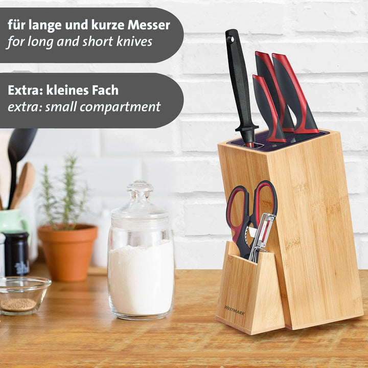 Westmark Messerblock – Messerhalter aus Holz, stabile Halterung für Küchenmesser, pflegeleichter Mes