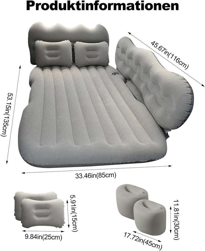 Ergocar Auto Luftmatratze Camping Matratze Aufblasbar 2 Personen mit Kissen Luftmatratze SUV MPV Auf