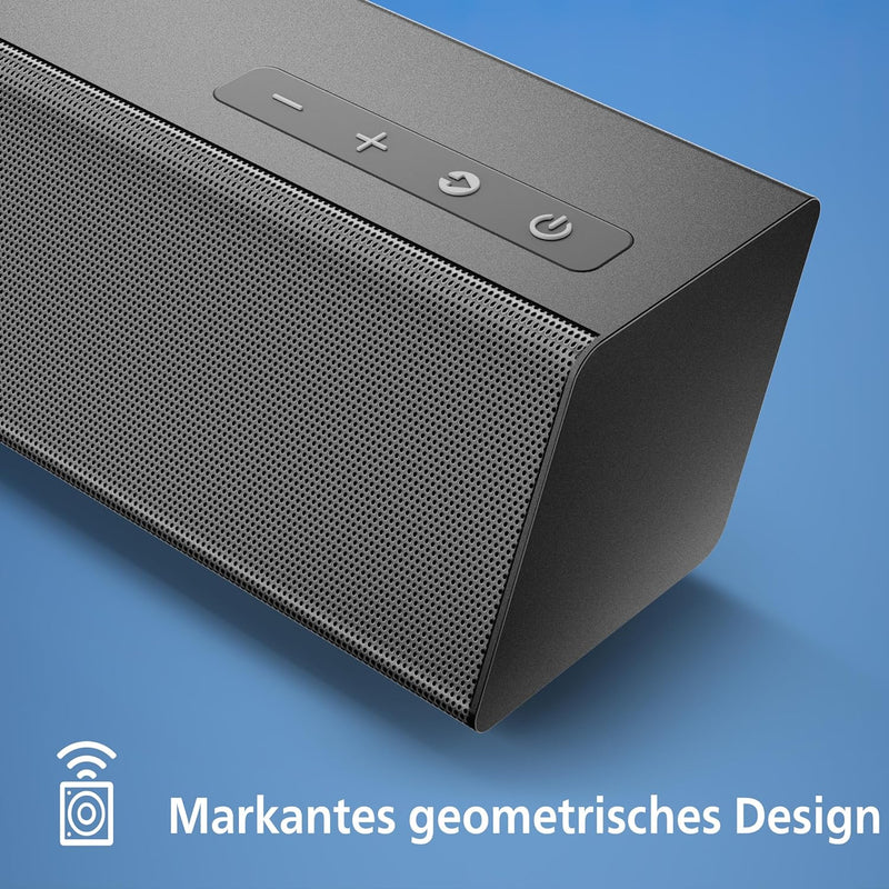 Philips TAB5308/10 Soundbar 2.1 mit kabellosem Subwoofer | 140 W | 4,5" Woofer | 4 EQ-Modi | HDMI AR