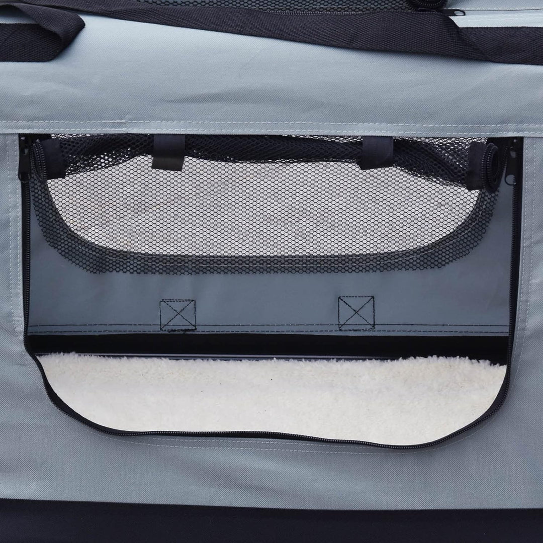 Fudajo Faltbare Transportbox für Haustiere, Grösse S (50x34x36 cm), mit Tragegriff und Liegedecke