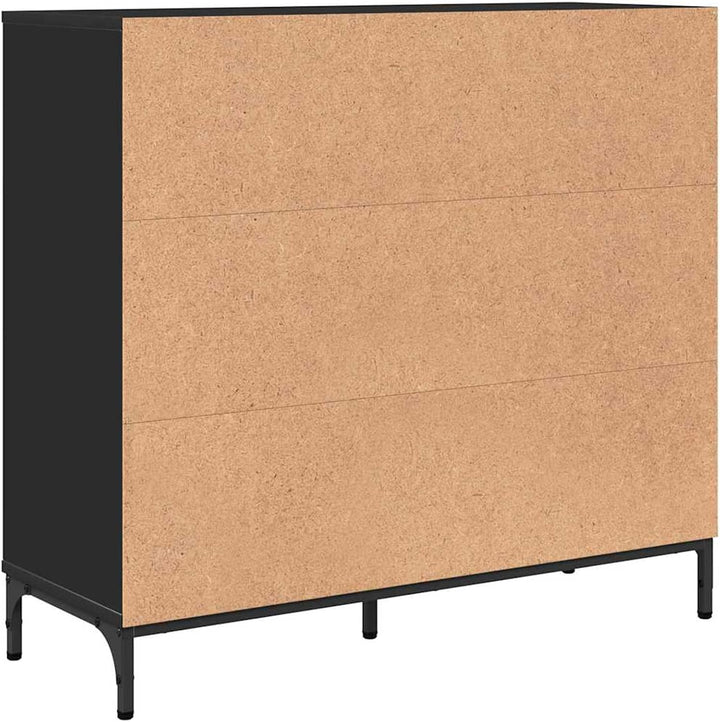 Homgoday Sideboard Schwarz 89,5 x 33 x 82 cm Holzwerkstoff Anrichte Model883455