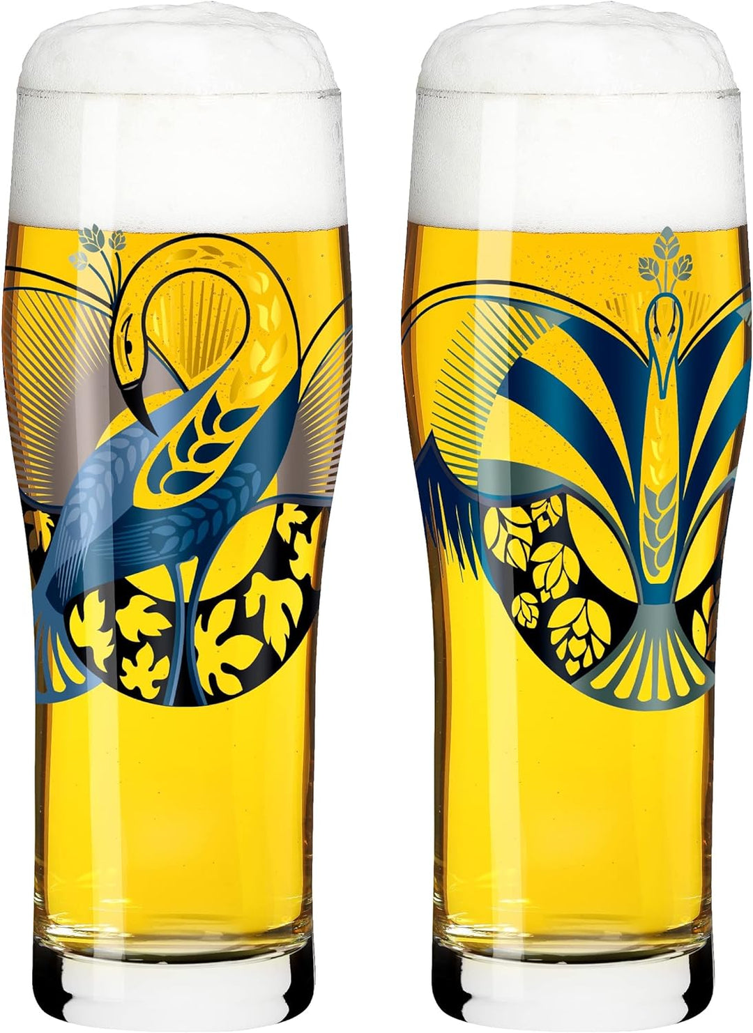 RITZENHOFF 3781004 Trinkglas universal 600 ml - Serie Brauchzeit Nr. 4 – 2 Stk. mit abgestimmtem Mot