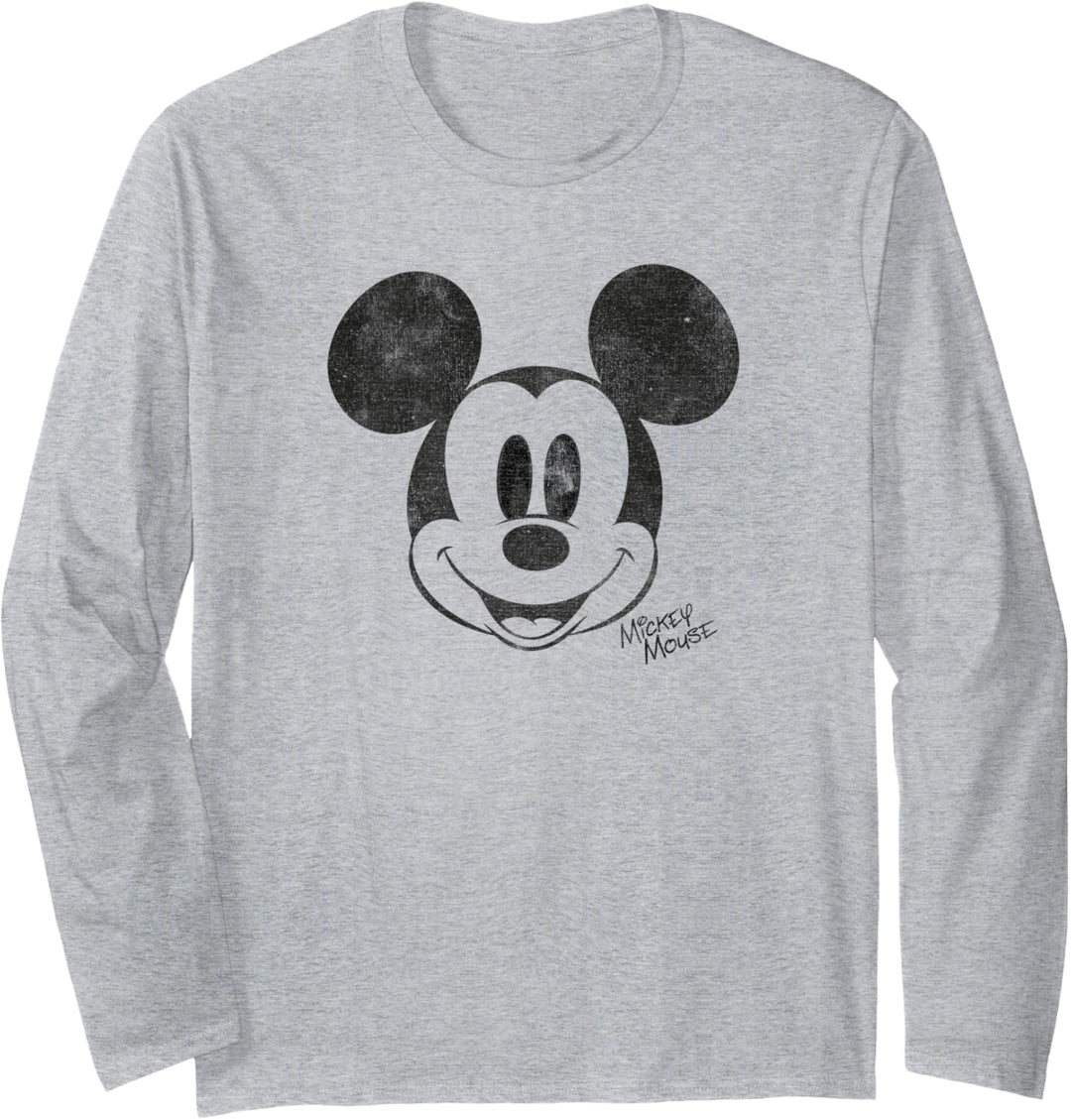 Disney Mickey Mouse Simple Mickey Face Langarmshirt