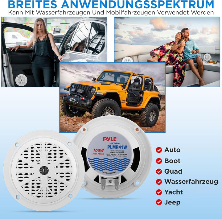 Pyle B001Q5SQE0 Dual Kegel wetterfeste Stereo Lautsprechersystem 10,16 cm (4 Zoll)