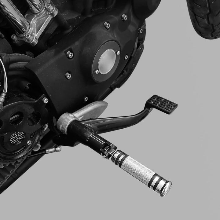 HDBUBALUS 1 Paar Billet CNC Silber Aluminium Motorrad Fussrasten für Harley Style männliche Fussrast