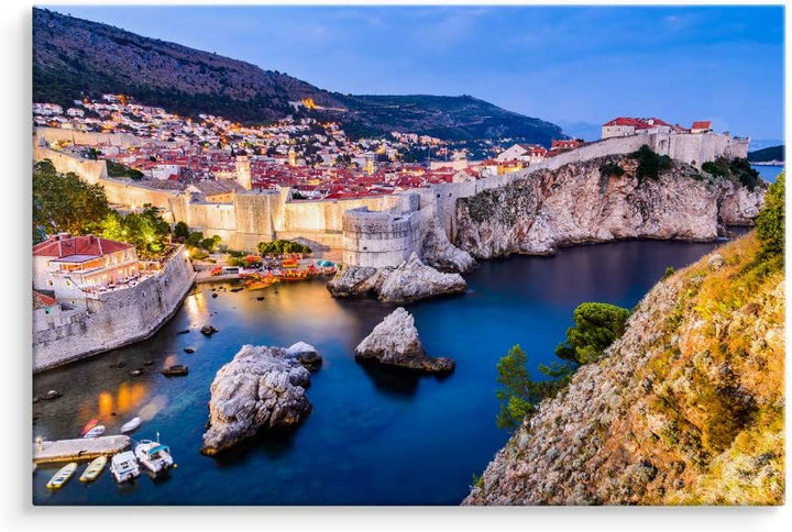 Muralo Bilder Meer 90 x 60cm Bild auf Leinwand Wandbild Kroatien Dubrownik Zimmer Deko Leinwandbilde