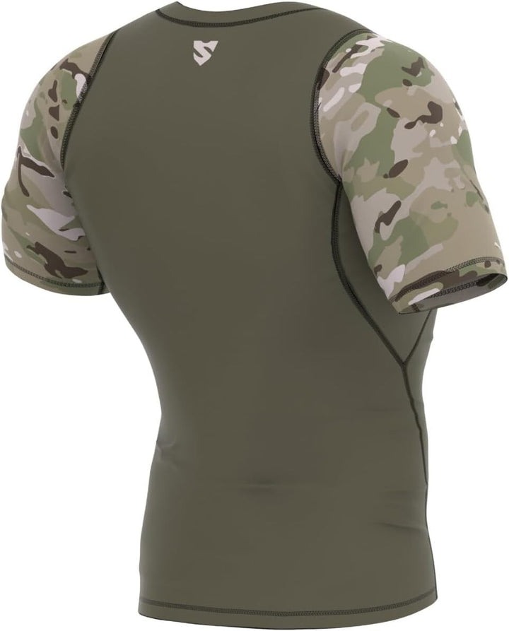 SMMASH Kompressionsshirt Funktionsshirt Herren Kurzarm Sportshirt Laufshirt Kurzarmshirt Second Skin